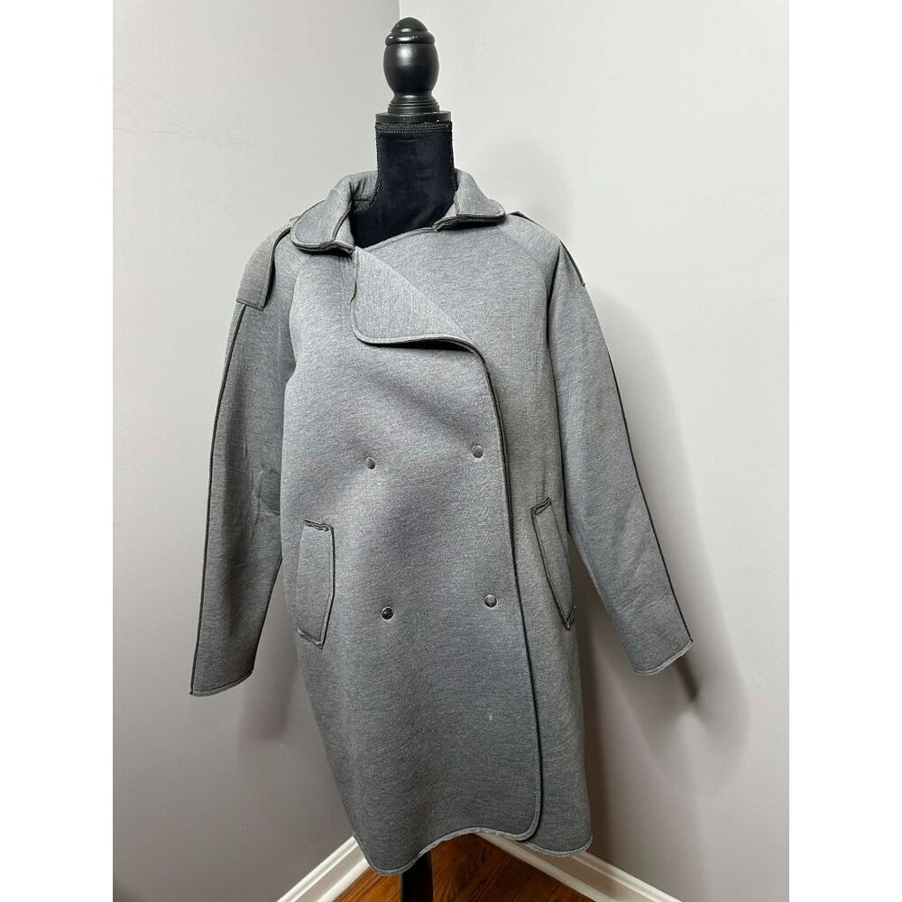 Simply Vera Gray Asymmetrical Coat – Size Large, Pre-Owned